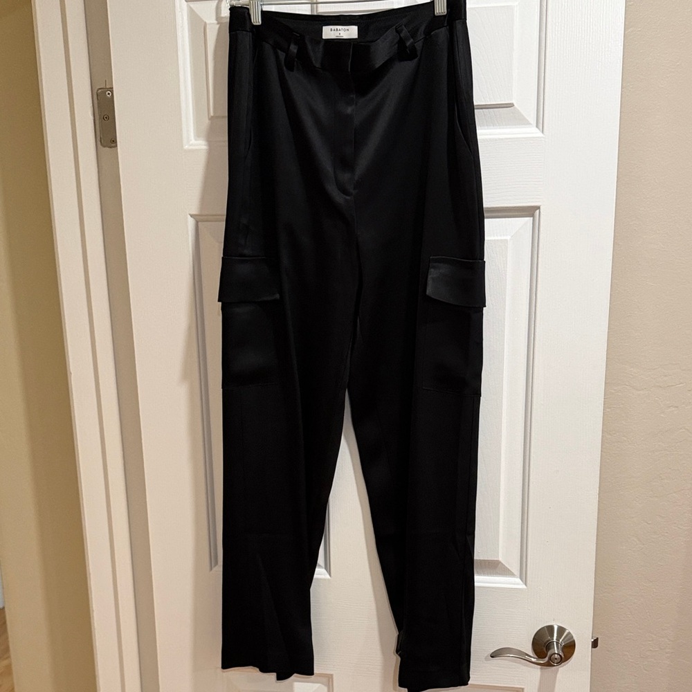 Black Aritzia Babaton Women’s Satin Cargo Pants